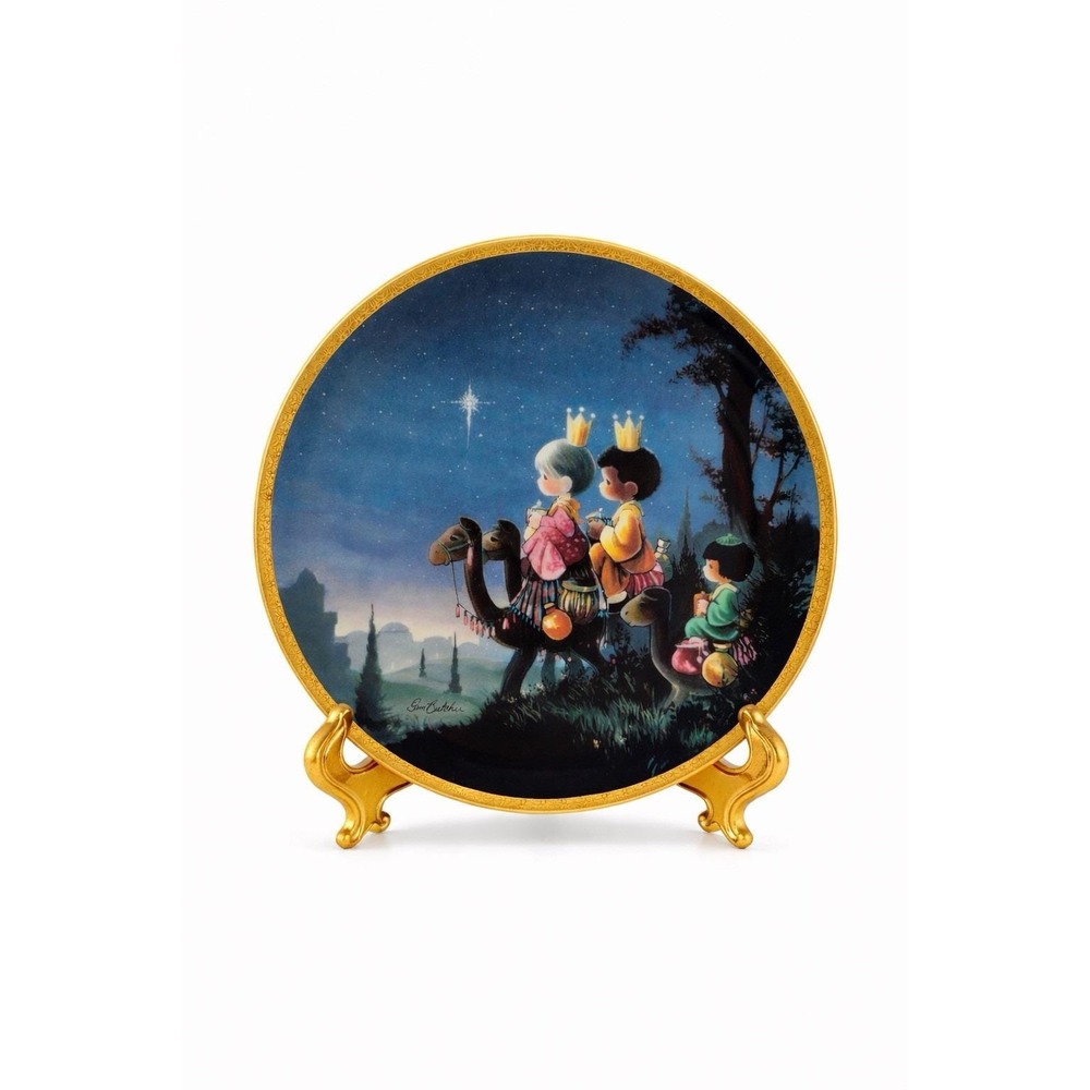 1991 Precious Moments They Followed The Star‎ Nativity Bible Story Plate 7 1/2"